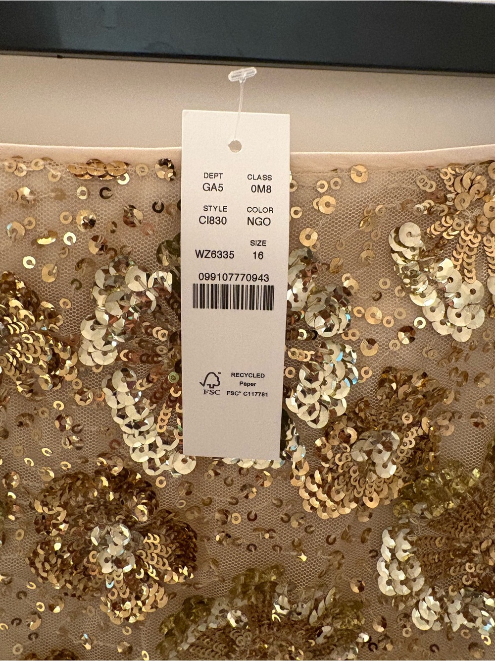 J. Crew Collection Sequin Embellished Slip Skirt. Size 16. New with tags. - Picture 2 of 6